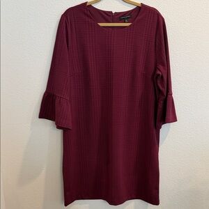 Banana Republic Elegant Burgundy Long Sleeve Dress